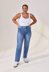 Straight-Fit Jeans - Mittelblau