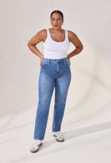 Straight-Fit Jeans - Mittelblau