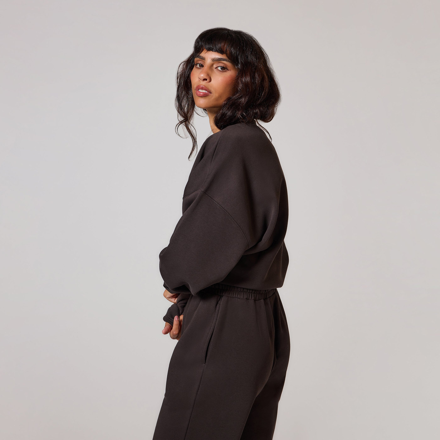 ALL SZN Übergröße Bio-Sweatshirt Curvy Style 1 - Black Coffee