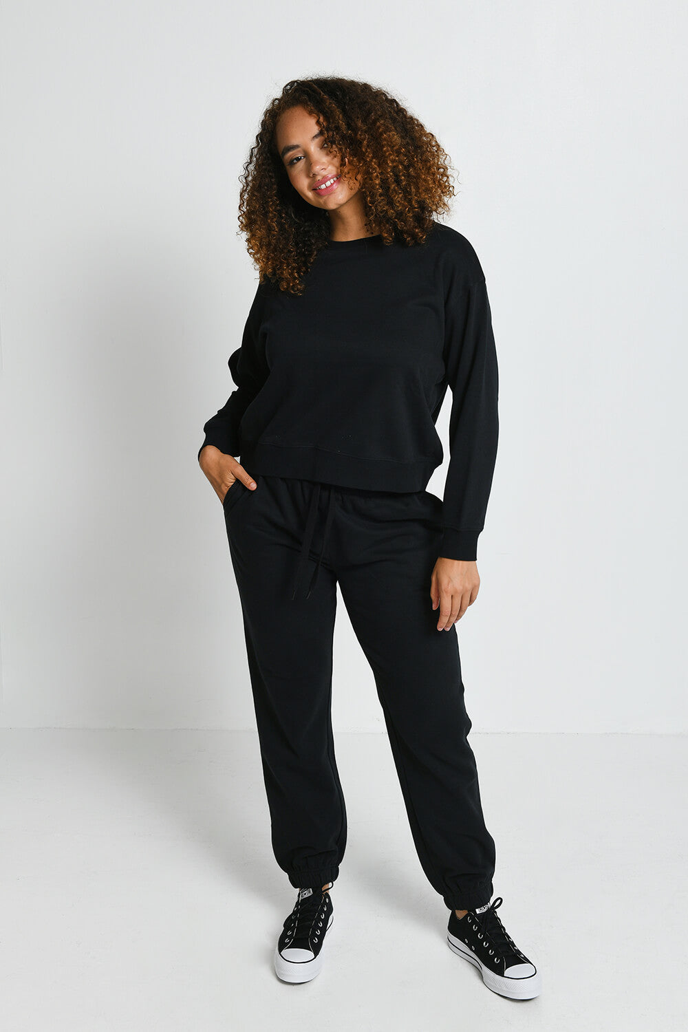 Alltägliche Sweatshirt Komfort - Schwarze