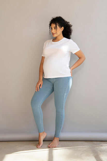 7/8 Umstandsjeggings - Hellblau