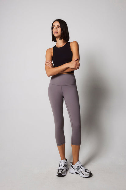 Revitalise Cropped High-Waisted Leggings - Mauve