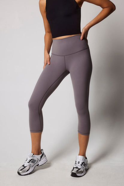 Revitalise Cropped High-Waisted Leggings - Mauve