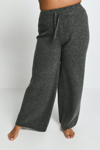 Lounge Strickhose Mit Weitem Bein Curvy - Grey