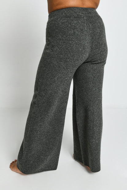 Lounge Strickhose Mit Weitem Bein - Graue