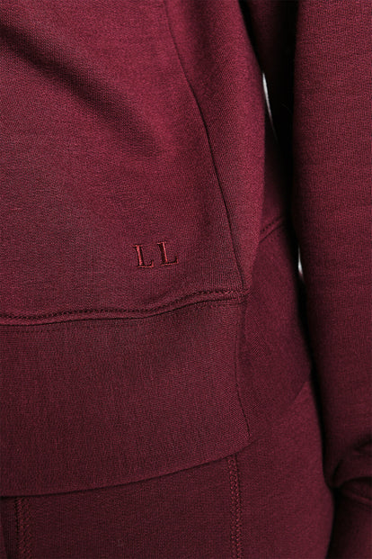 Luxus Lounge Sweatshirt - Dunkelkirschfarbenes