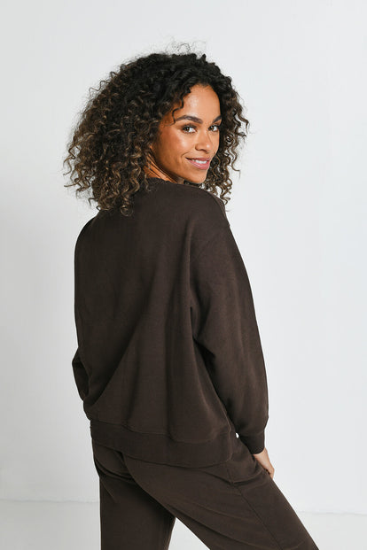Alltägliche Sweatshirt Komfort- Espresso-Braune