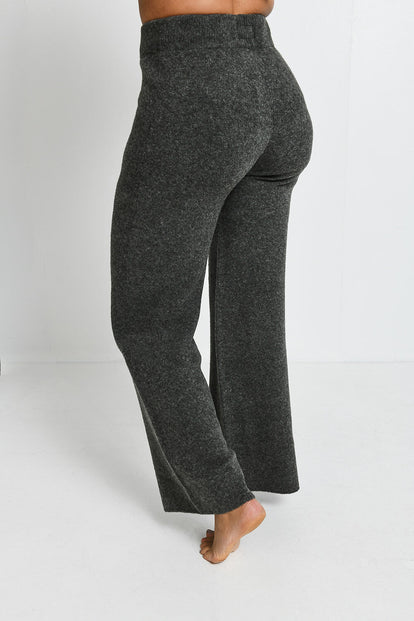 Lounge Strickhose Mit Weitem Bein - Graue