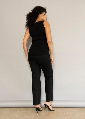 Straight-Fit Umstandsjeans -Schwarz