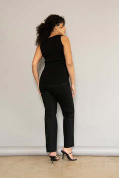 Umstands-Straight-Jeans – Schwarz