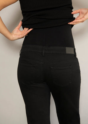 Straight-Fit Umstandsjeans -Schwarz