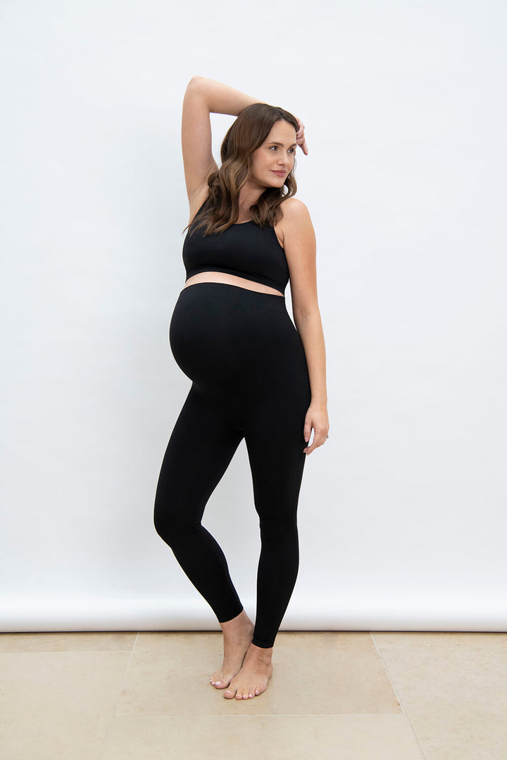 Nahtlose Umstandsleggings Ultimate – Schwarz