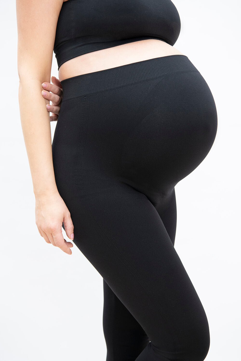 Ultimate Seamless Umstandsleggings - Schwarze