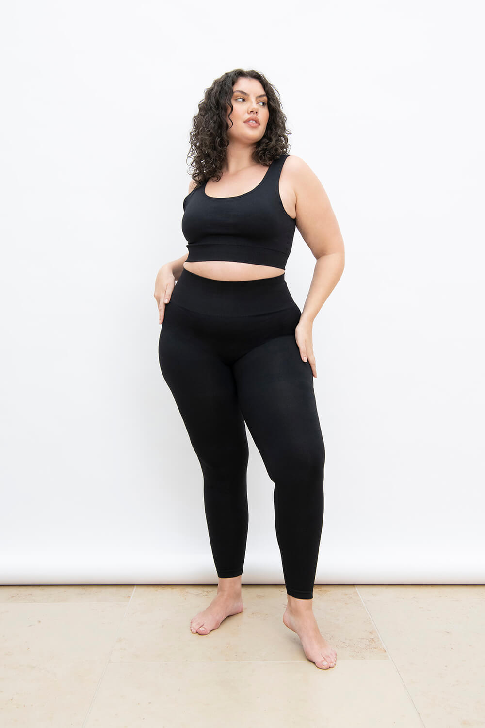 Ultimate High Waisted Seamless Leggings Curvy - Black