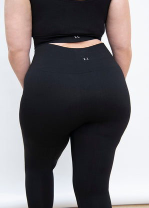 Ultimate High Waisted Seamless Leggings Curvy - Black