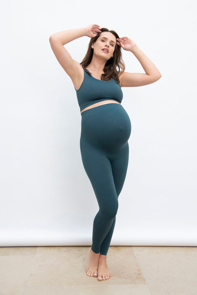 Ultimate Seamless Umstandsleggings - Teal-Blaue