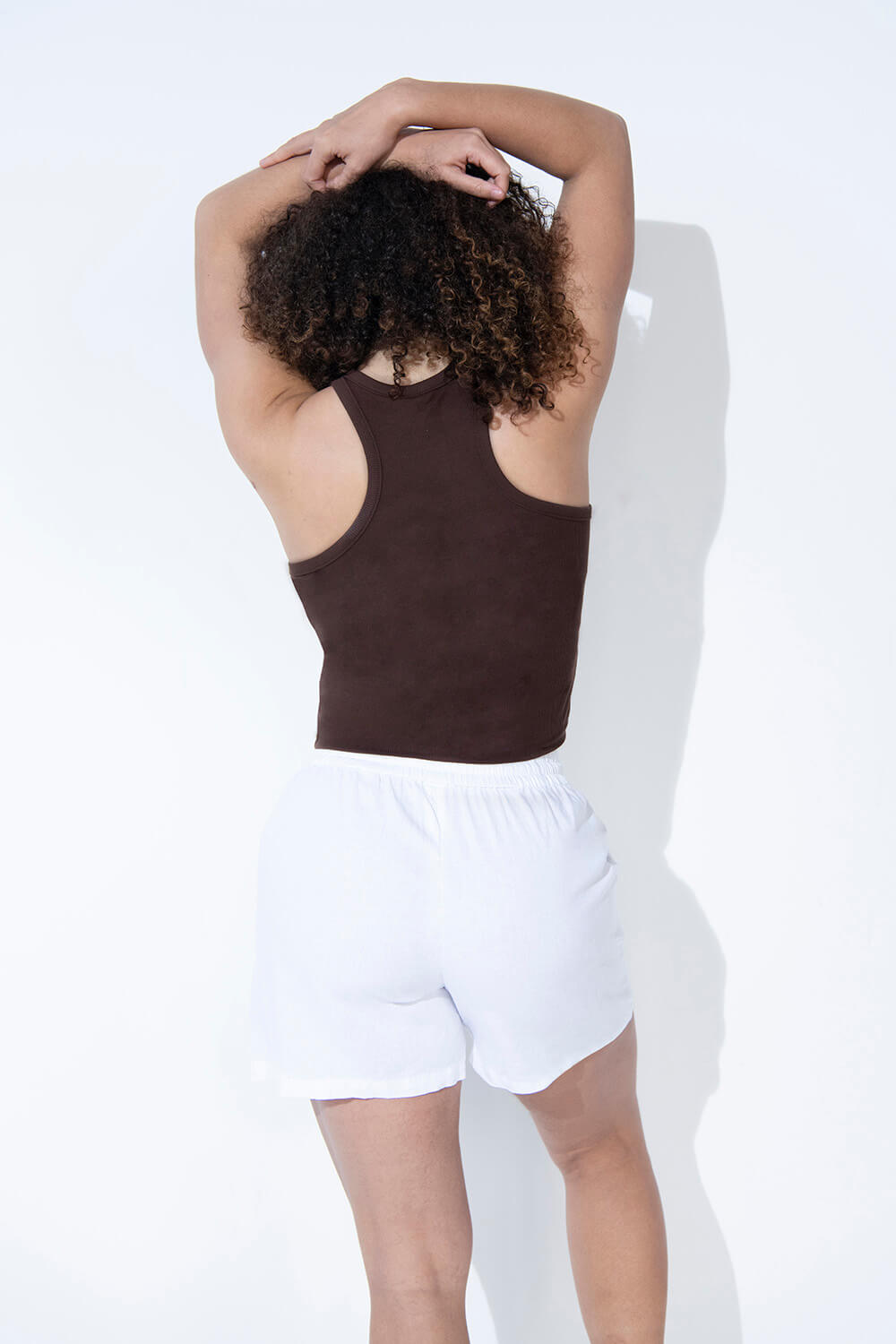 Alltägliche Leinenshorts - Weiße