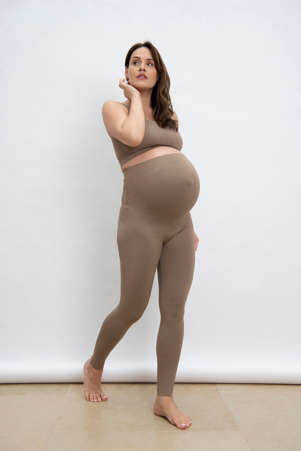 Ultimate Seamless Umstandsleggings - Haferbeige