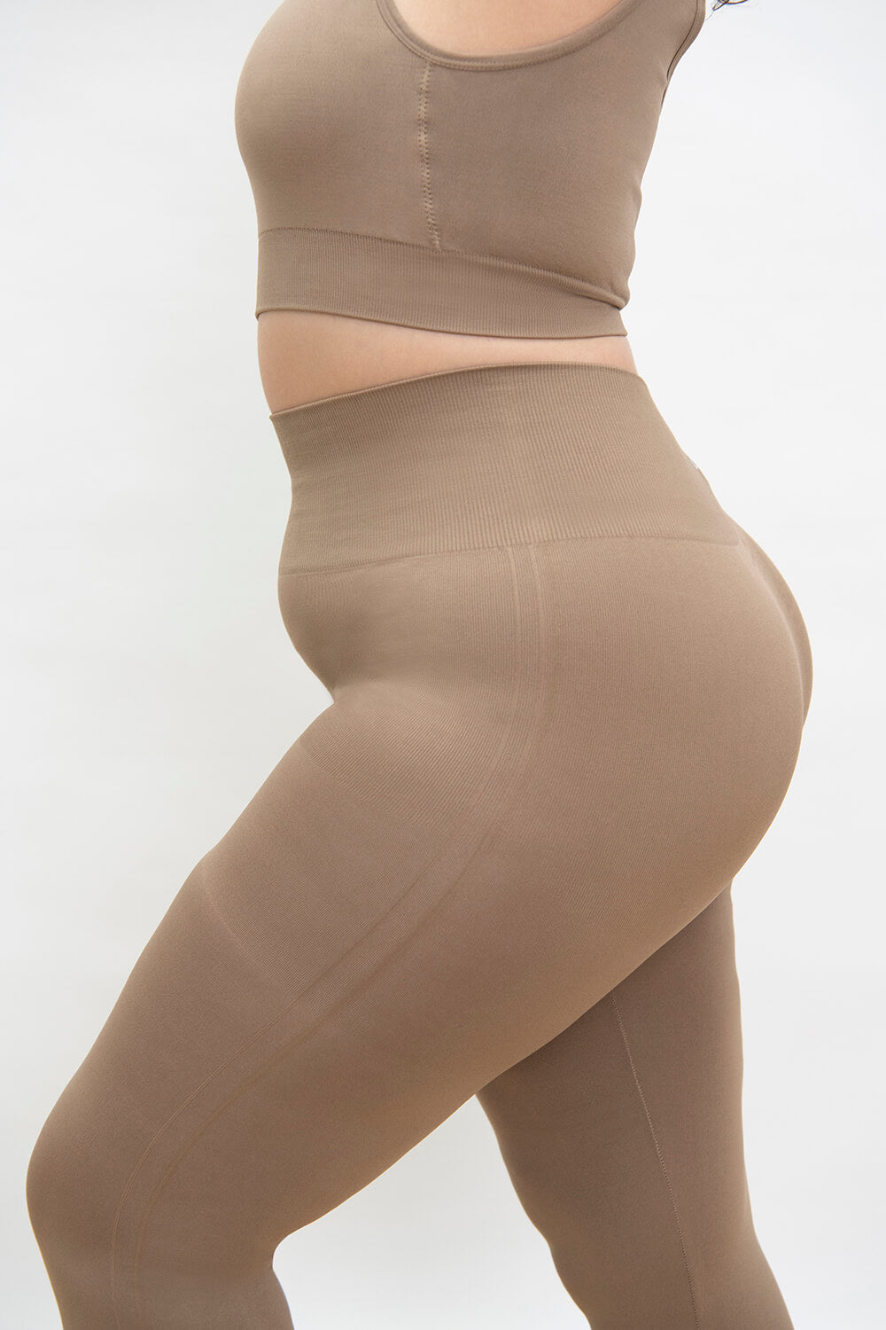 Ultimate High Waisted Seamless Leggings Curvy - Oatmeal Beige