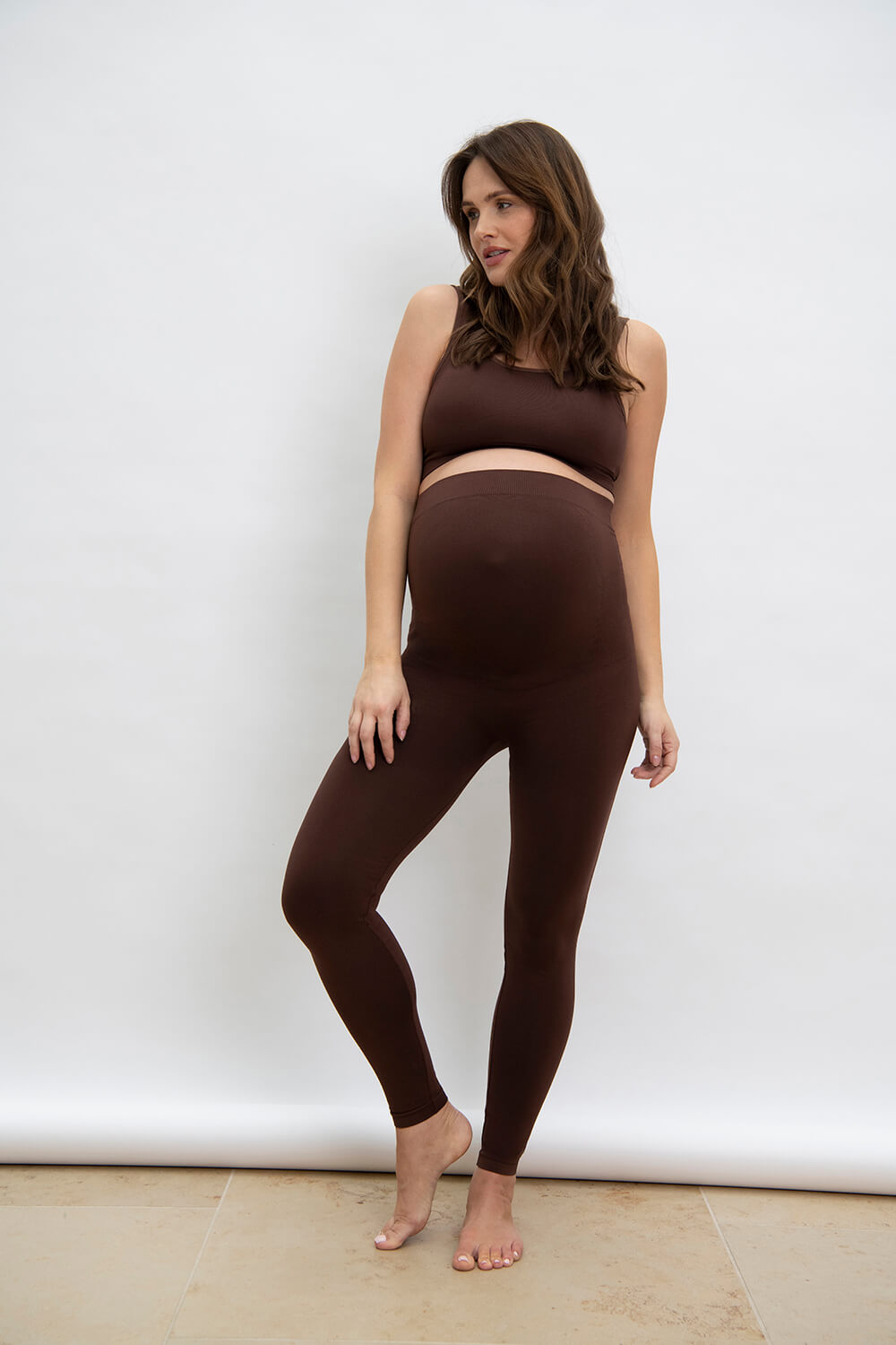 Ultimate Seamless Umstandsleggings - Schokoladenbraune