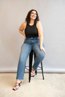 Straight-Fit Jeans Curvy - Mid Blue