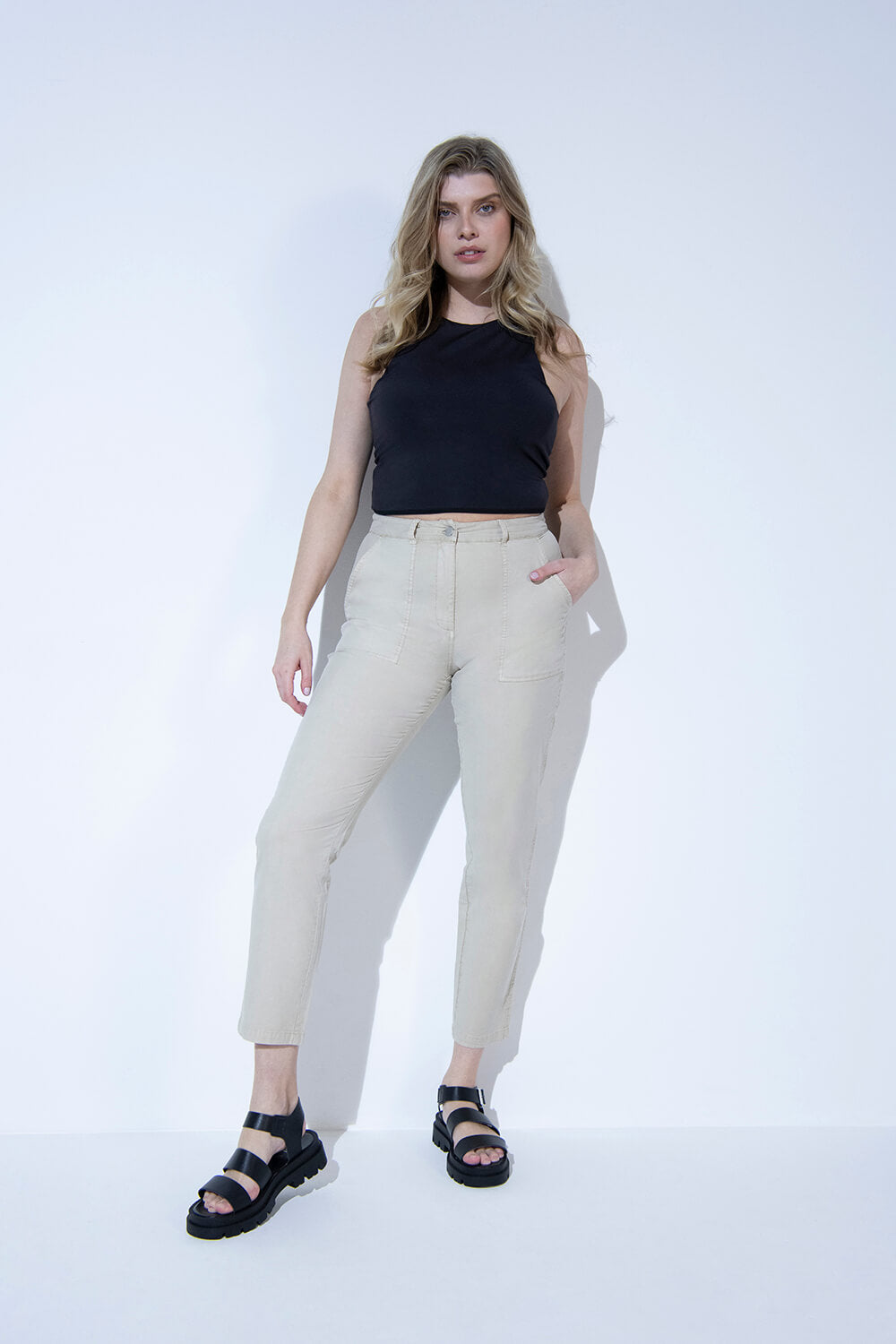 Alltägliche Chino Hose - Beige