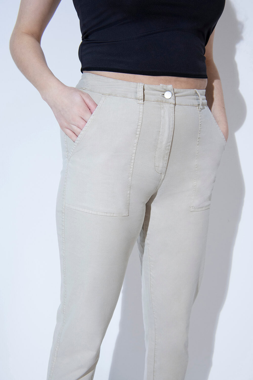 Alltägliche Chino Hose - Beige