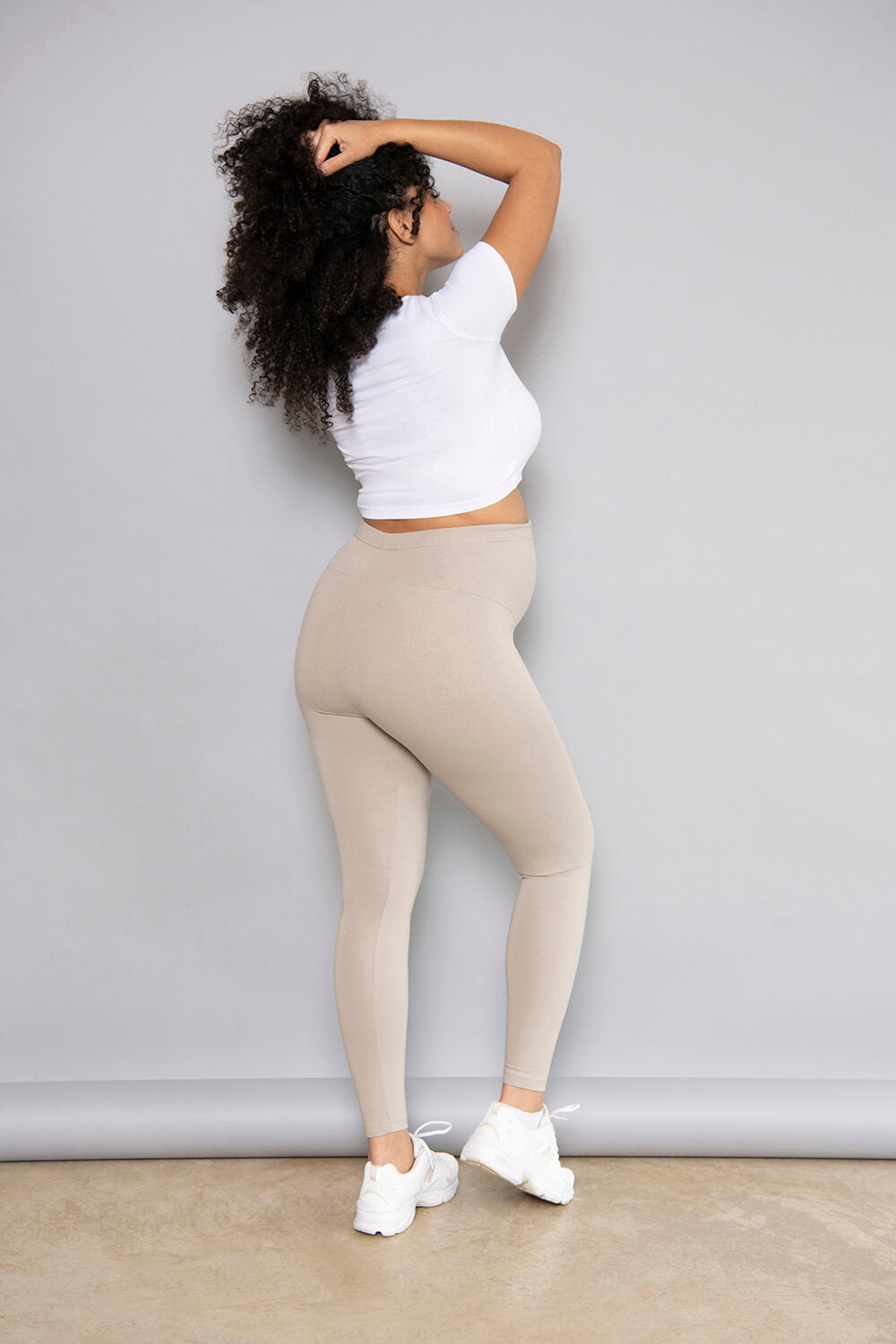 Alltägliche Umstandsleggings - Oatmeal-Beige