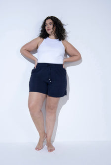Leinenshorts Curvy - Navy