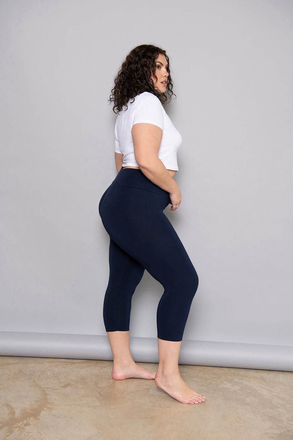Cropped Leichte Leggings - Navy