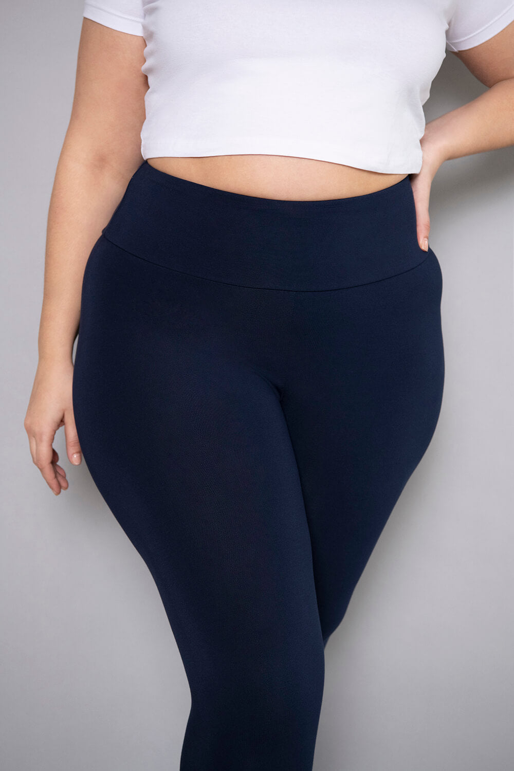Cropped Leichte Leggings - Navy