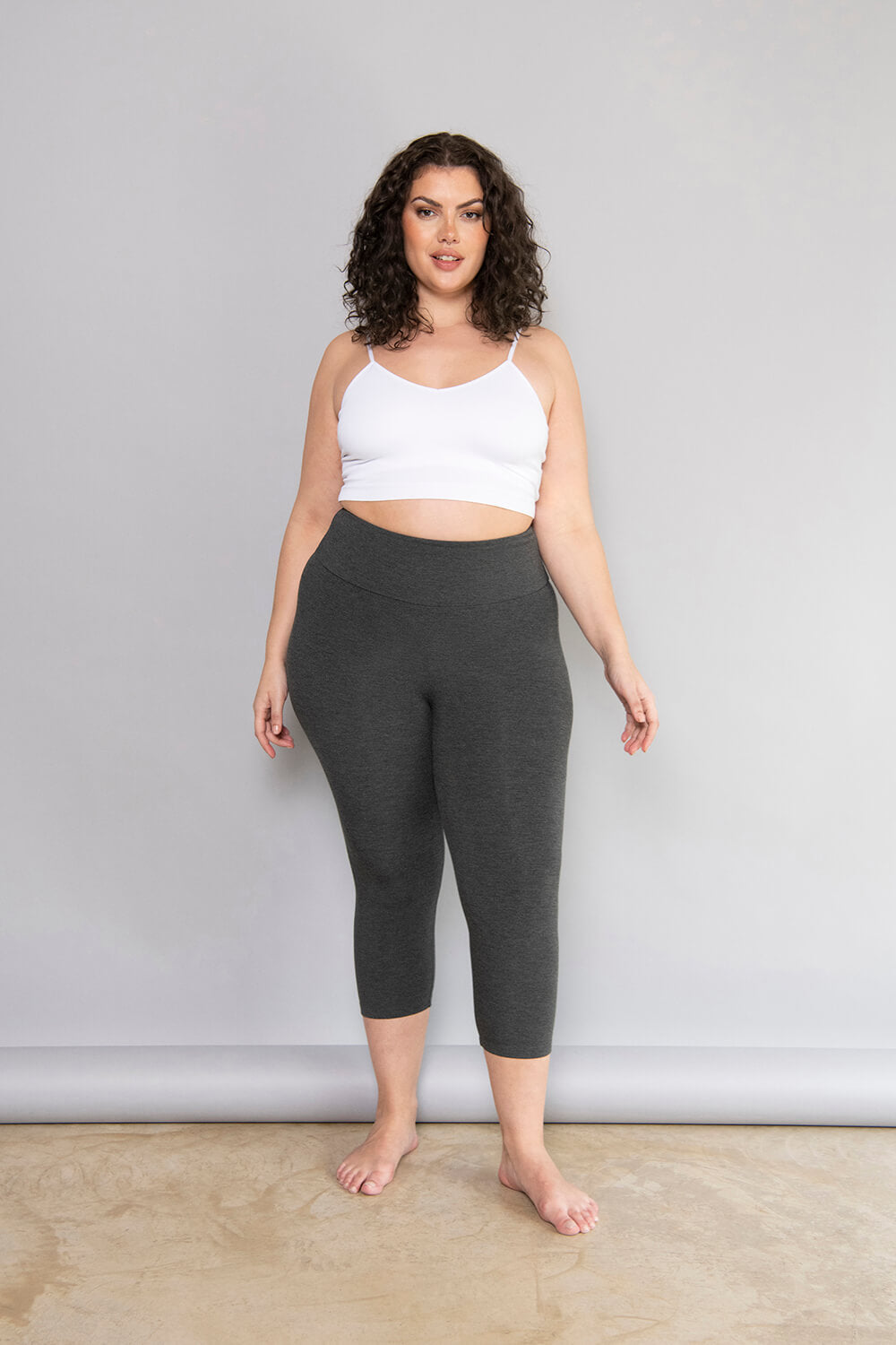 Cropped Leichte Leggings - Dunkelgrau