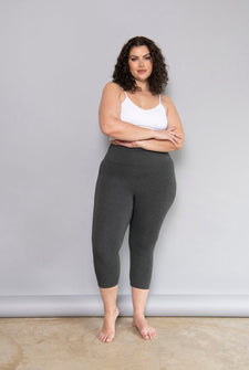 Cropped Leichte Leggings - Dunkelgrau