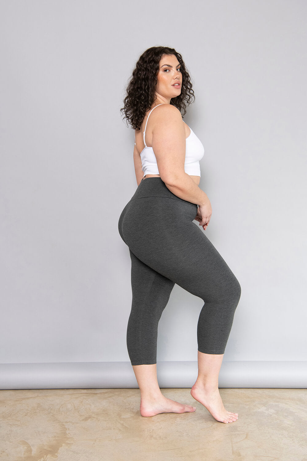 Cropped Leichte Leggings - Dunkelgrau