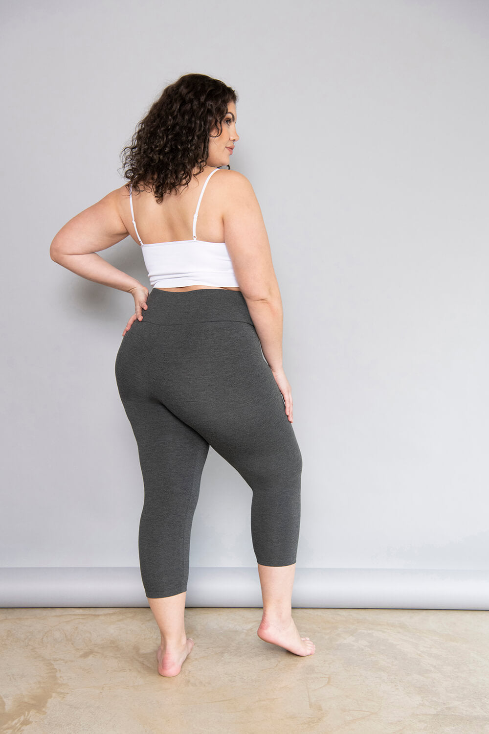 Cropped Leichte Leggings - Dunkelgrau