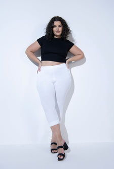 7/8 Stretchhose Curvy - White