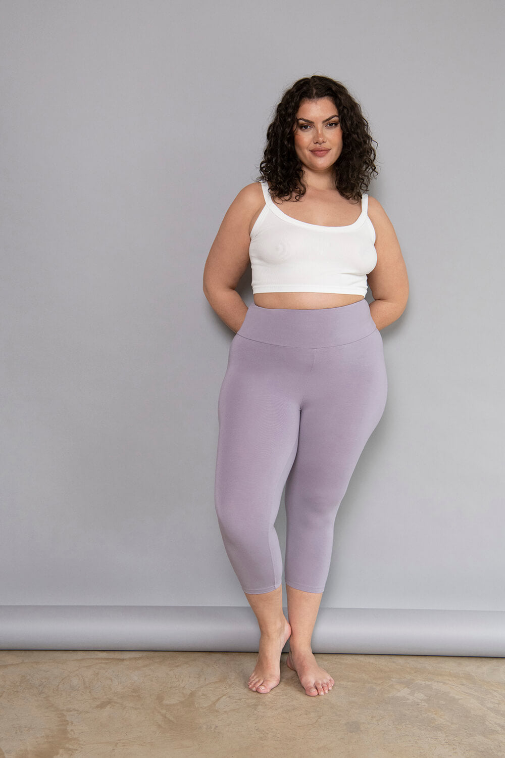 Cropped Leichte Leggings- Mauve