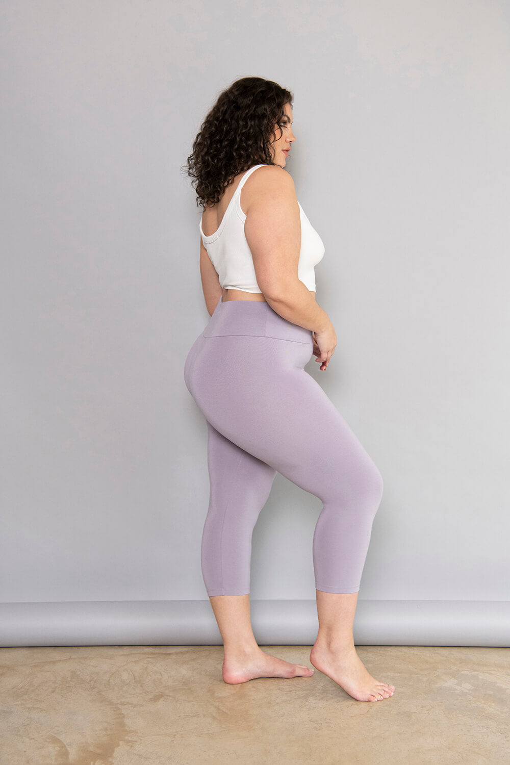 Cropped Leggings Lightweight Curvy - Mauve
