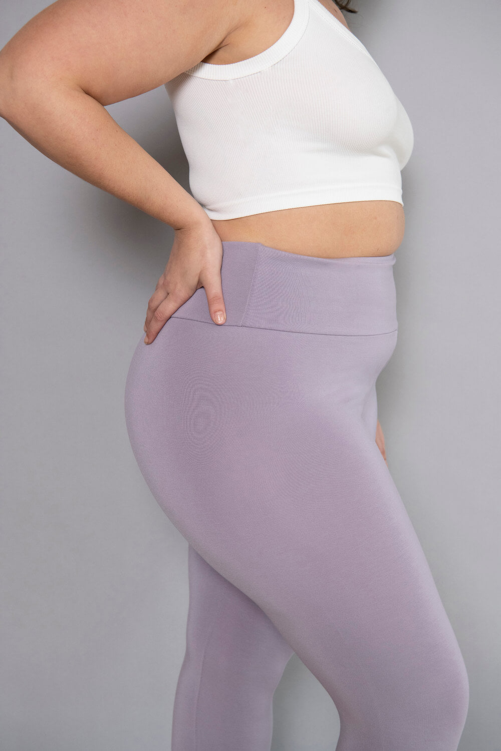 Cropped Leichte Leggings- Mauve