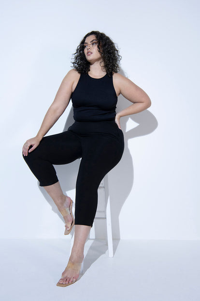 7/8 Stretchhose - Black