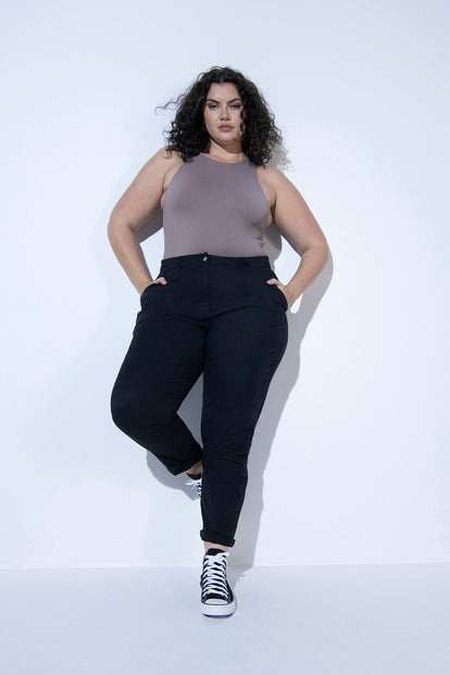 Chino-Hose Curvy - Black