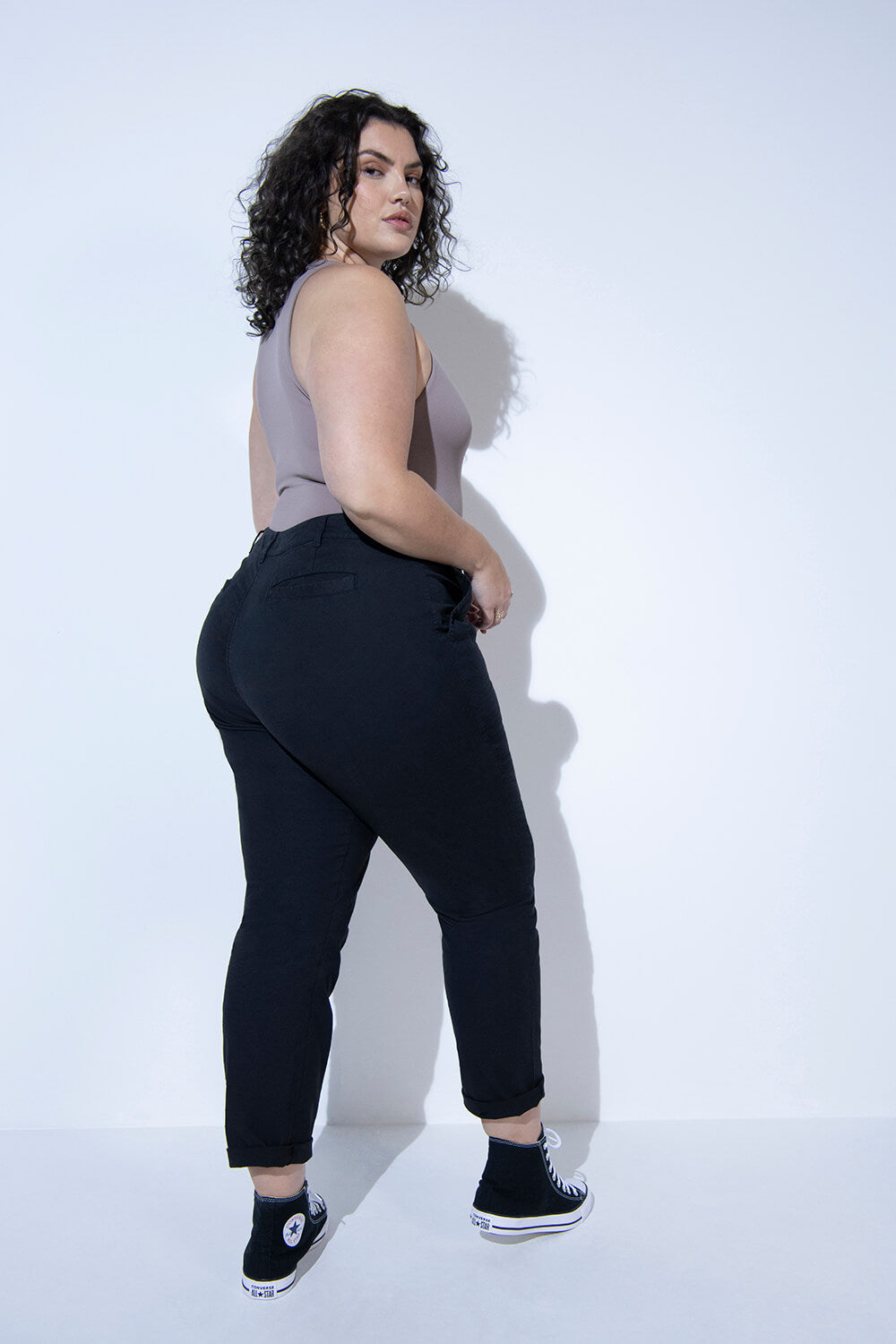 Alltägliche Chino Hose - Schwarze