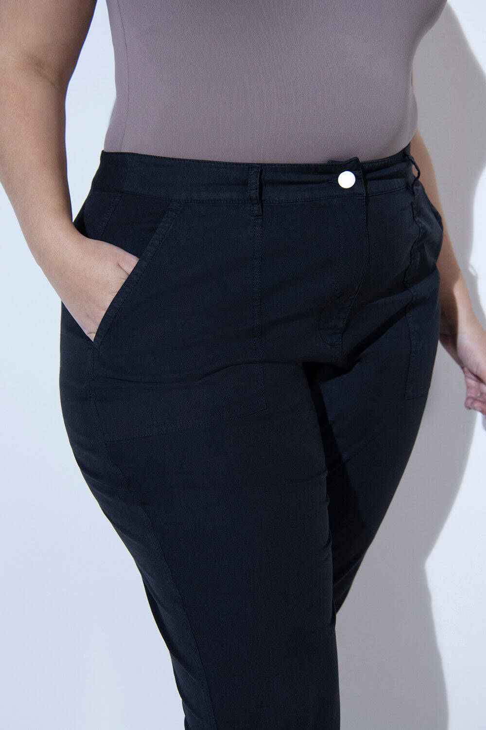 Chino-Hose Curvy - Black