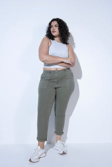 Chino-Hose Curvy - Green