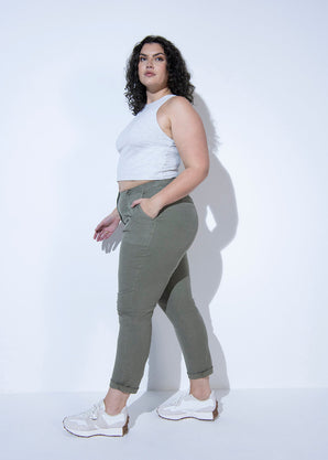 Chino-Hose Curvy - Green