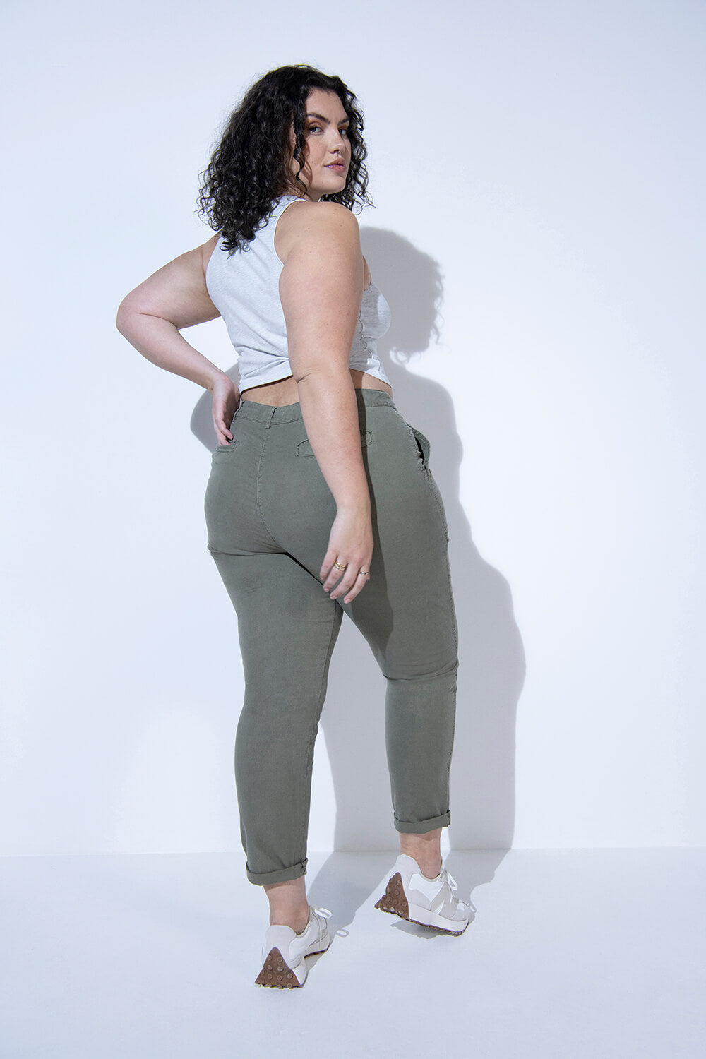 Chino-Hose Curvy - Green