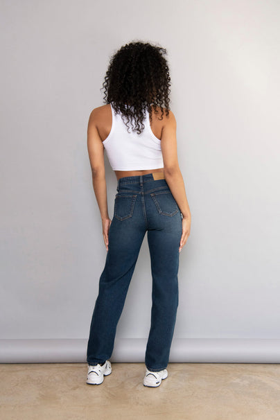 Straight-Fit Jeans - Dunkelblau