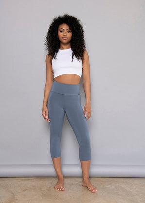 Cropped Leggings Lightweight - Steel Blue