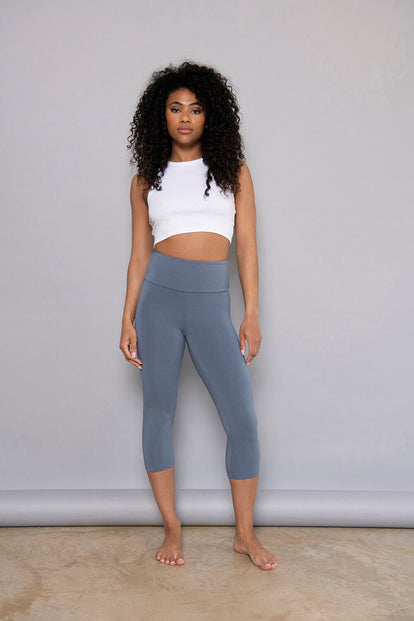 Cropped Leggings Lightweight - Steel Blue