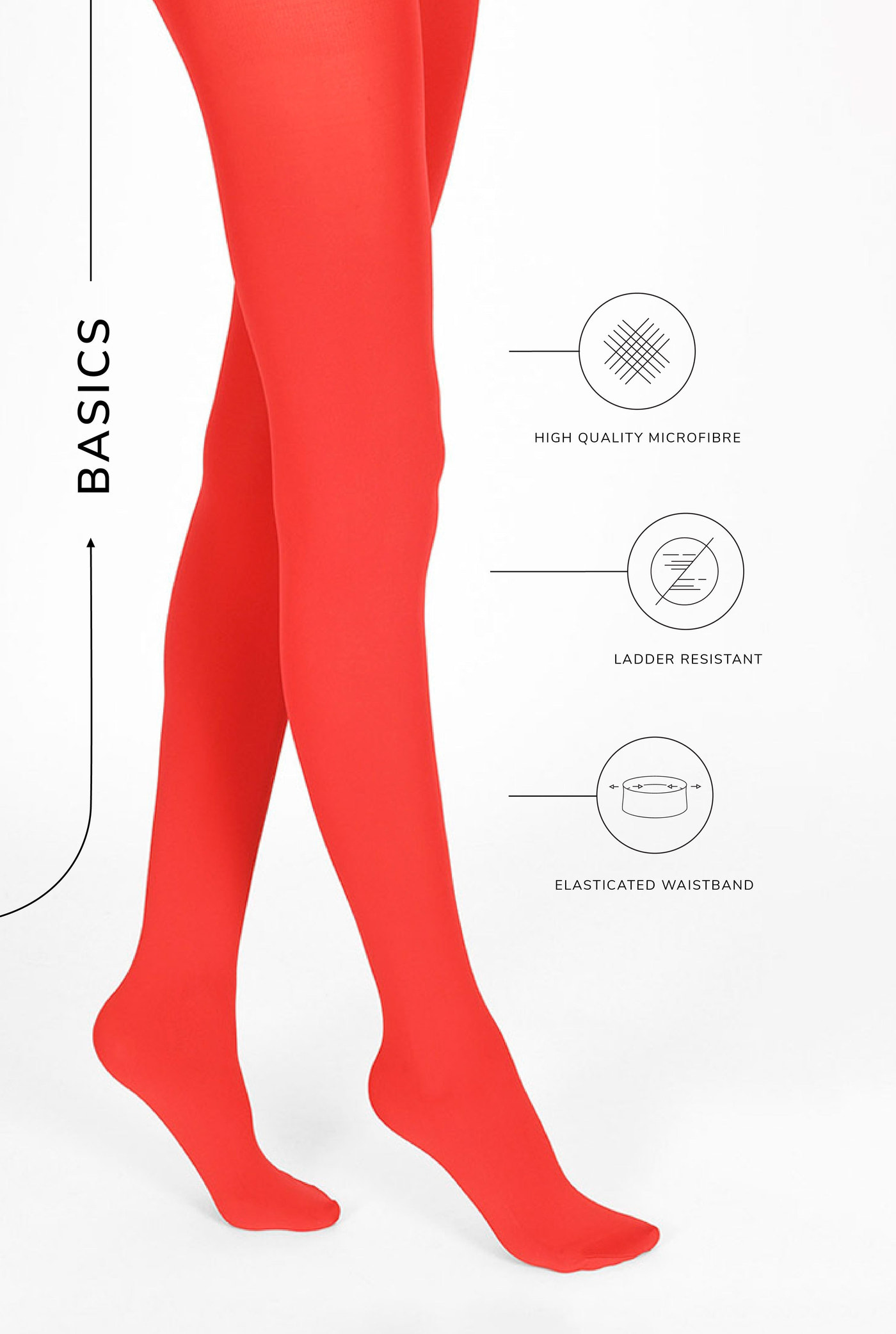 Strumpfhose - Mohnrot